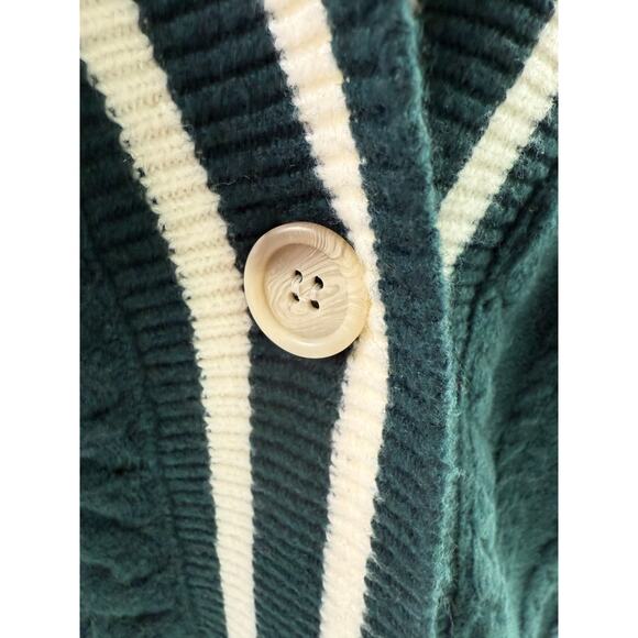 Victoria's Secret PINK Varsity Knit Oversized Green Cardigan Sweater  Size M - Picture 2 of 10